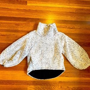 Gray “warm restore Sherpa pullover” cowl neck, size XS/S